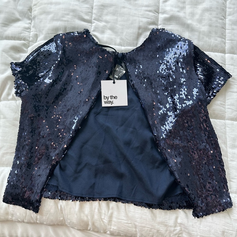 Revolve By the Way Sequin Open Back Crop Top